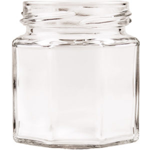 Vorratsglas 8-Kantform mit Schraubdeckel weiss - 100 ml
